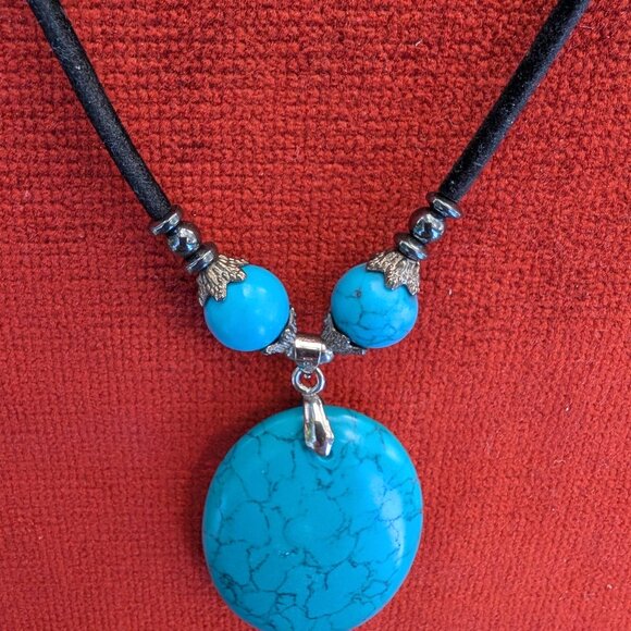 18K GP Turquoise necklace - Picture 3 of 4